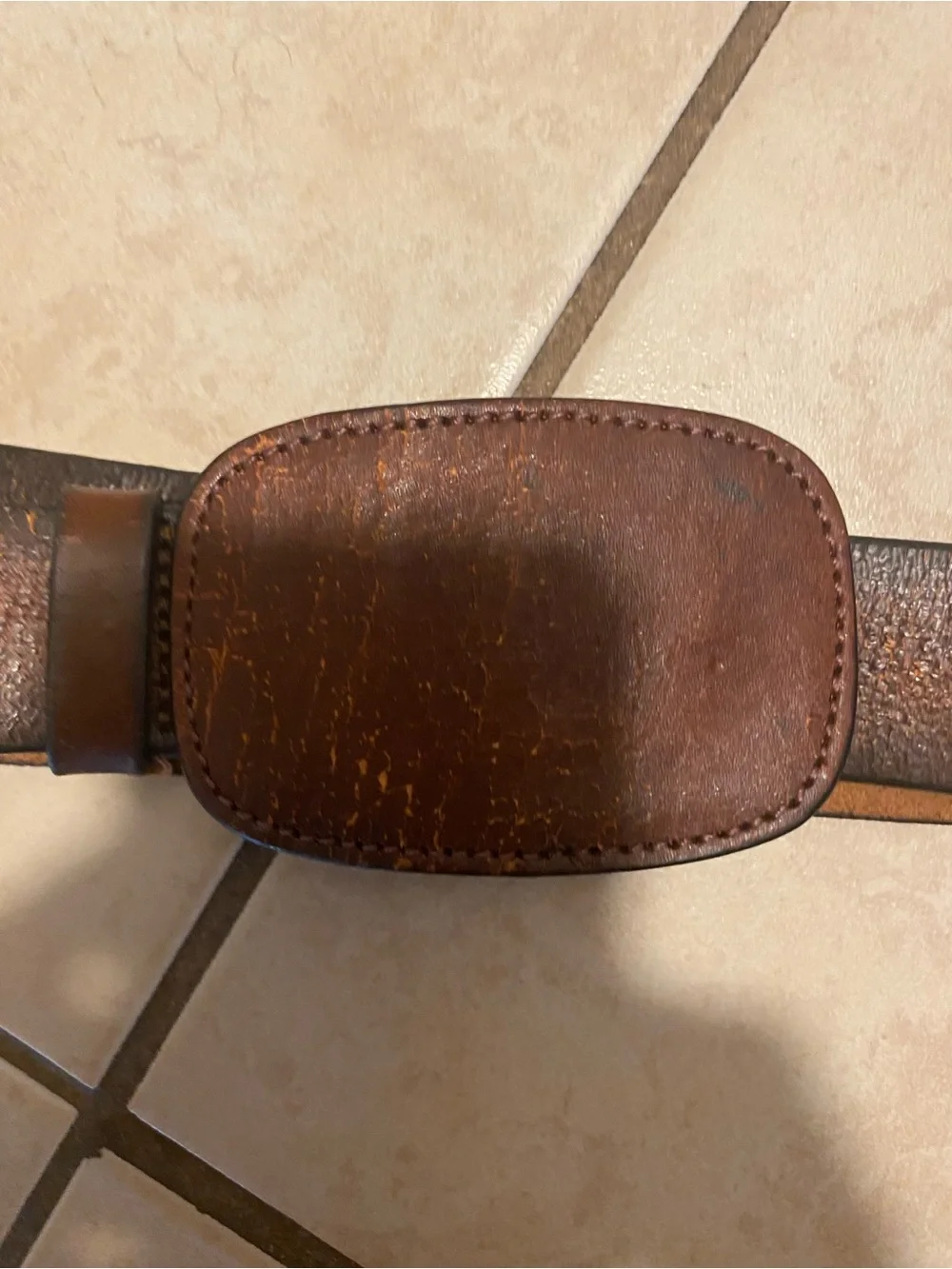 Vintage brown leather belt 